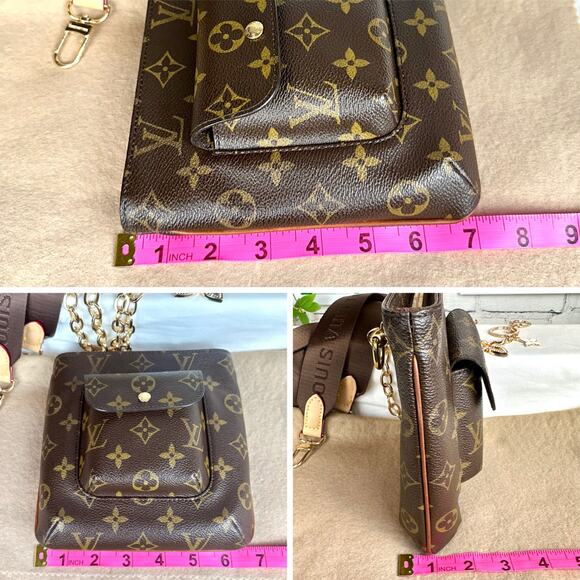 Louis Vuitton Monogram pouch Crossbody, shoulder bag with chain and bag charm - Picture 14 of 14